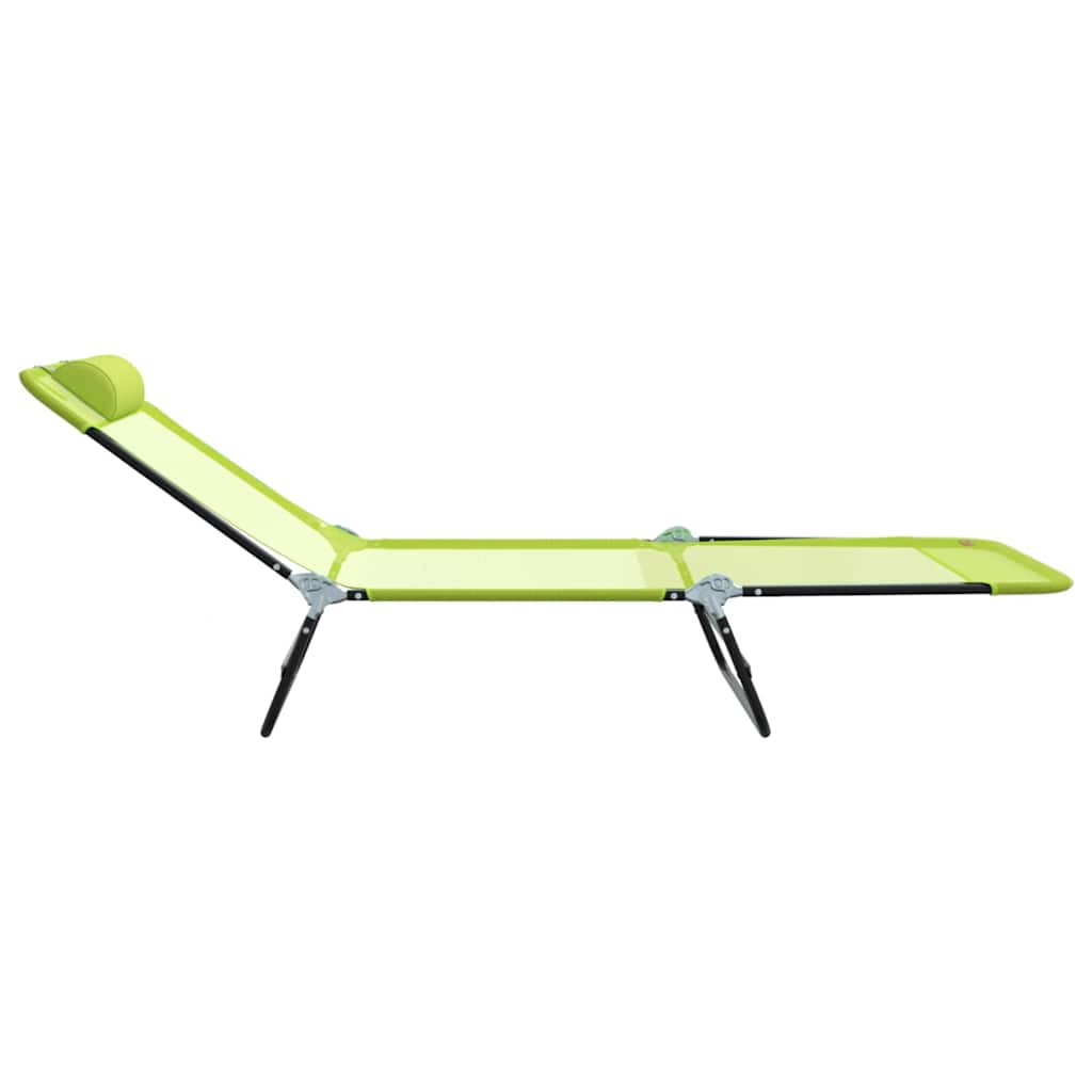 Folding Sun Lounger Folding Green 182 x 55 x 85.5cm Metal